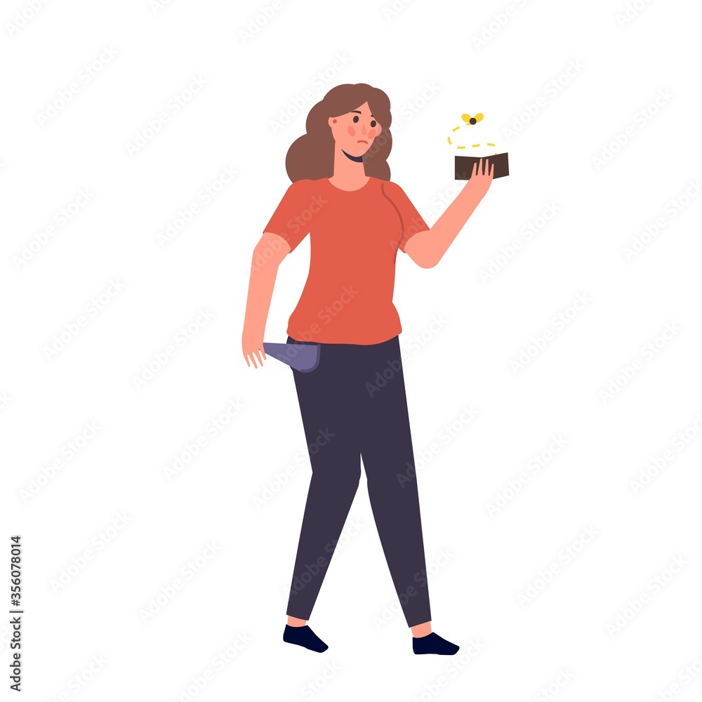 Unemployed people. A man with pockets turned out. Vector illustration Unemployed people. A man with pockets turned out. Vector illustration