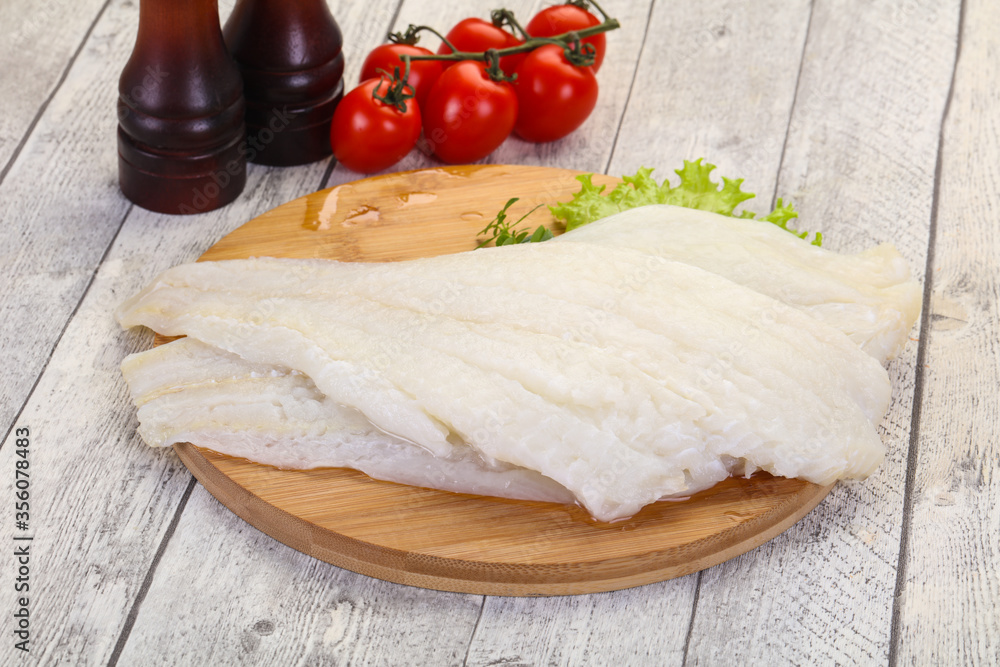 Raw halibut fillet Raw halibut fillet