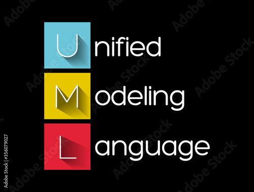 UML - Unified Modeling Language acronym, technology concept background