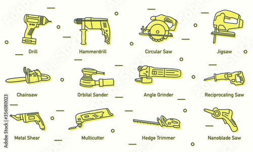 Set of Power Tools Icons