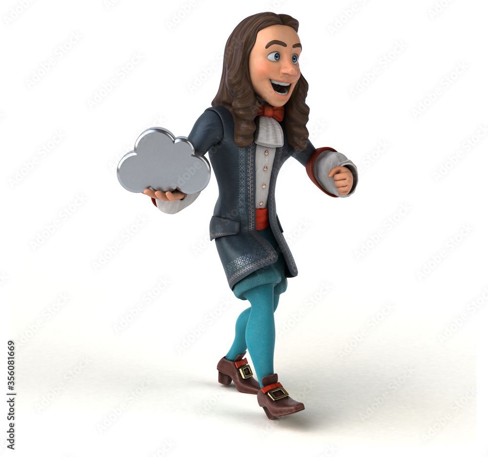 3D Illustration of a cartoon man in historical baroque costume 3D Illustration of a cartoon man in historical baroque costume