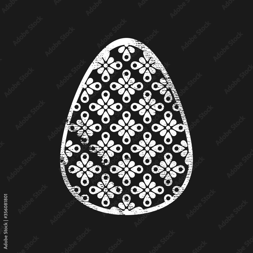 Easter egg with pattern with effect of scratches Easter egg with pattern with effect of scratches