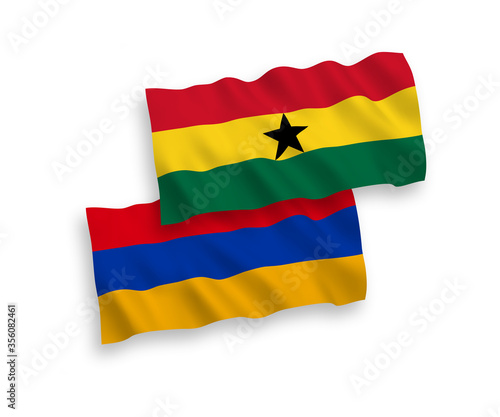 Flags of Armenia and Ghana on a white background