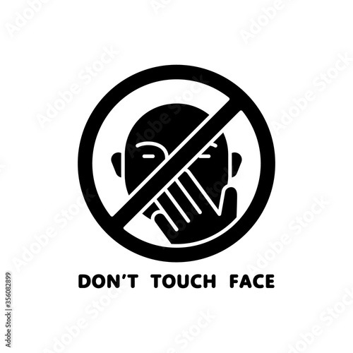 Fotografie Silhouette icon of Don't touch face
