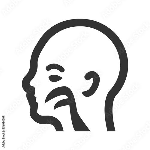 Breathing line icon. Breath difficulties sign. Respiration problems symbol.