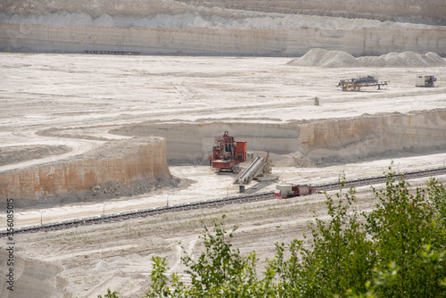 Kalkabbau aus einem Kalksteinbruch und einer Kreidegrube