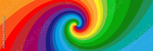 Background with rainbow colored spirals

