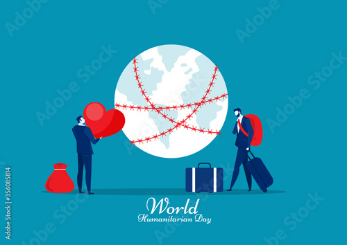 Refugee  World migrant day. War and crisis in country.vector illustrator.
