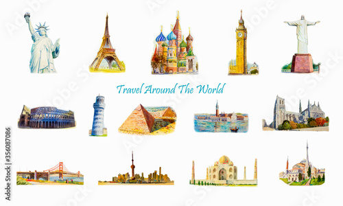  Famous landmarks of the world.