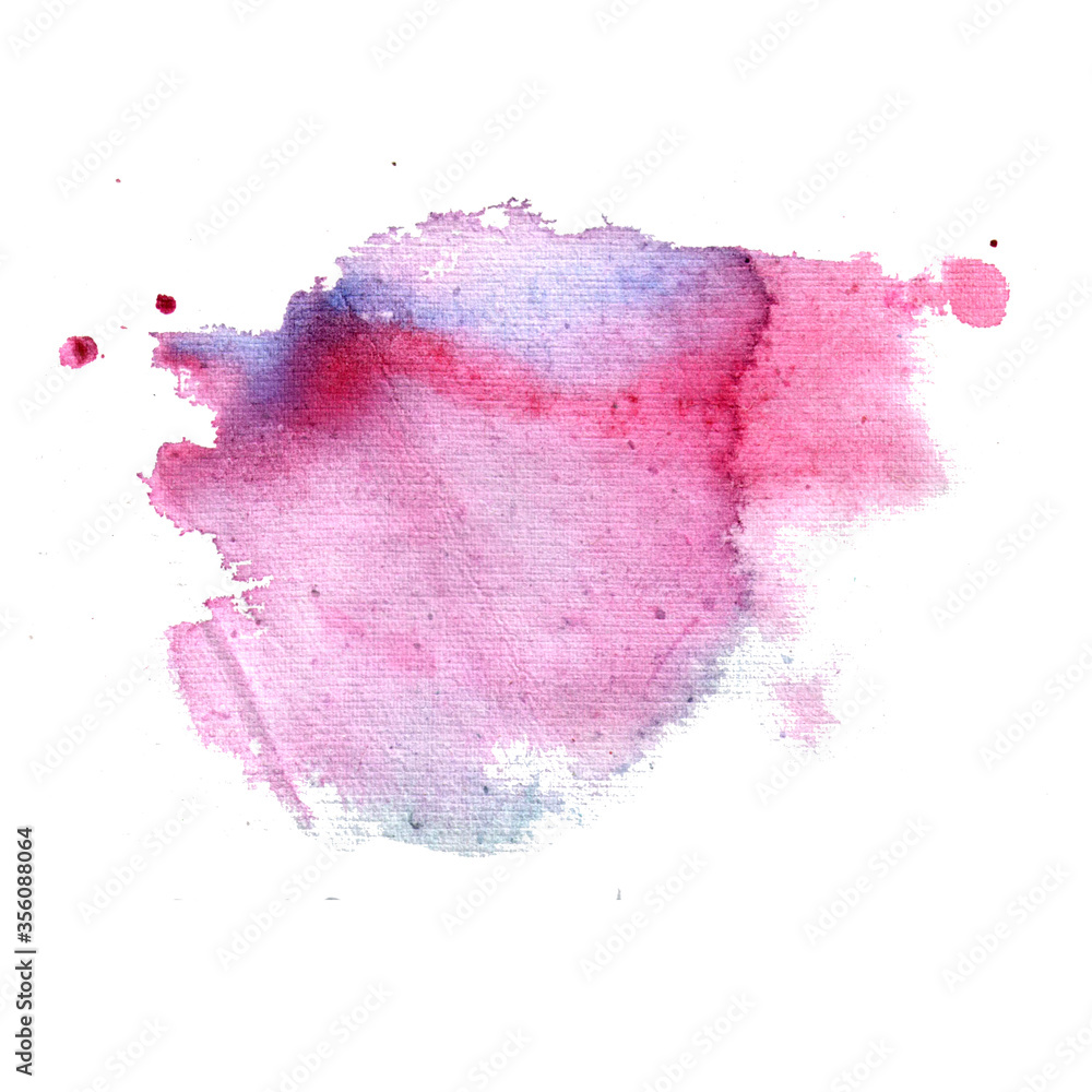 Hand drawn watercolor pink blot 