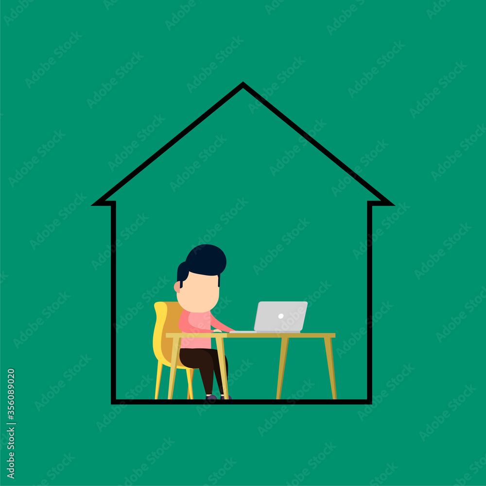 Fototapeta premium Businessman work from home