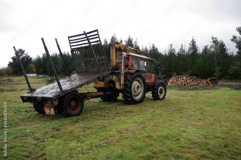 Fototapeta premium old tractor in a field