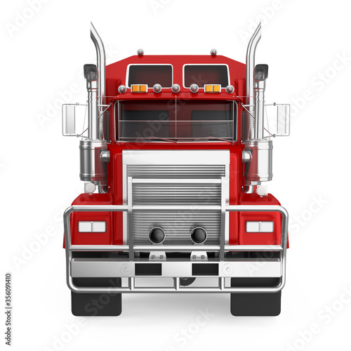 Red Semi-trailer Truck Isolated