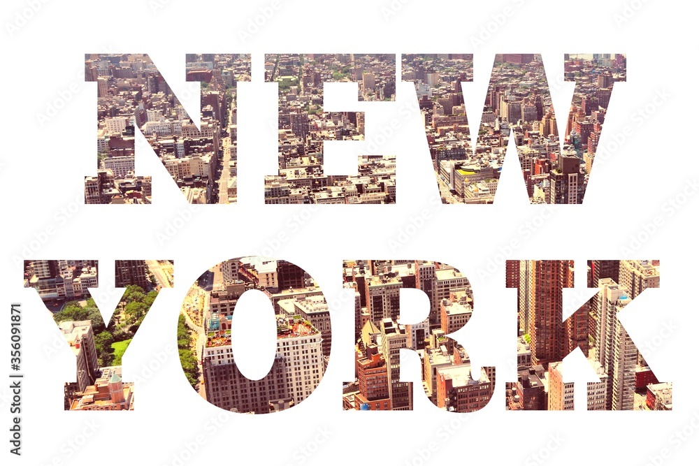 Naklejka premium New York text sign