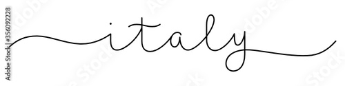 ITALY black vector monoline calligraphy banner with swashes