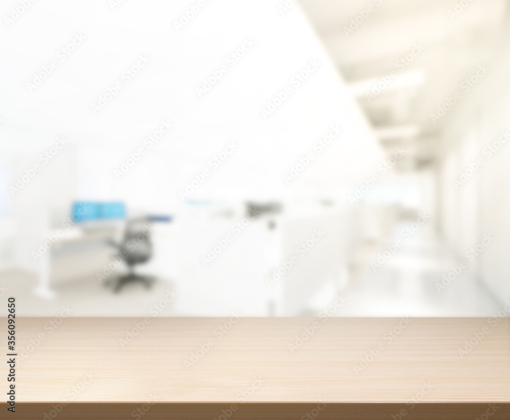 Table Top And Blur Office Of  Background