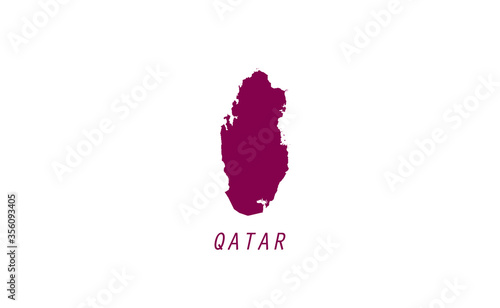 Qatar map country shape vector illustration 