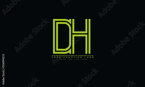 DH HD abstract vector logo monogram template