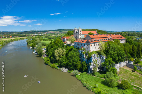 Tyniec Abbey in Kracow. Aerial view of benedictine abbey. Cracow, Poland. photo