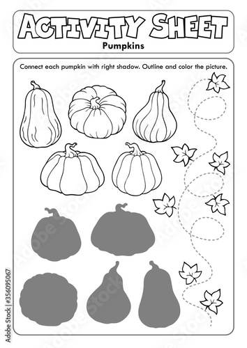 Activity sheet pumpkins theme 1