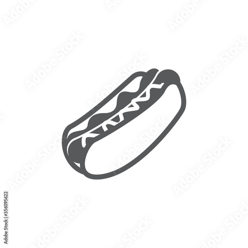 Hot dog icon on white background
