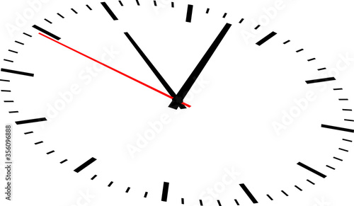 Clock image on white background. Vector illustration