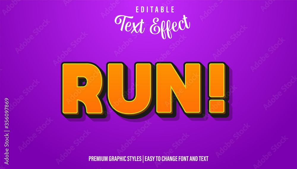 Run Cartoon Style Editable Text Effect