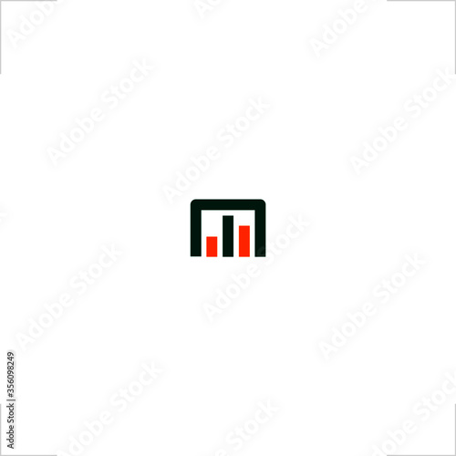  initial M letter logo chart design