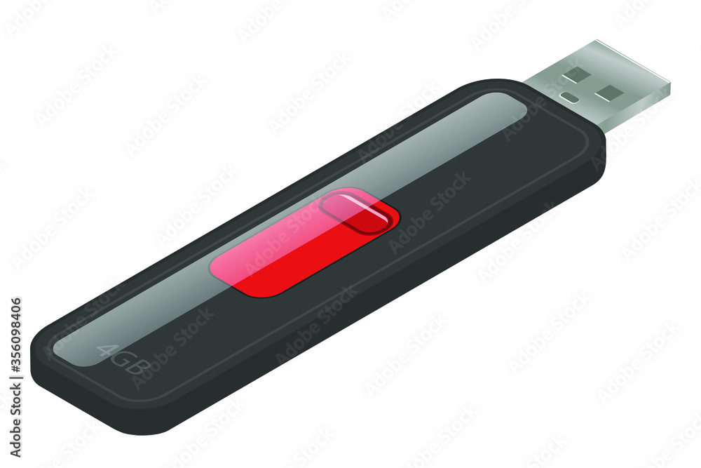 USB flash drive. Isolated vector isometric images on a white background USB flash drive. Isolated vector isometric images on a white background