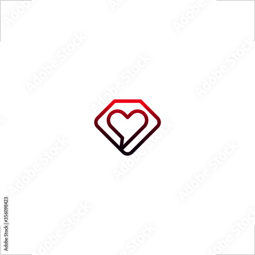 heart logo diamond modern design