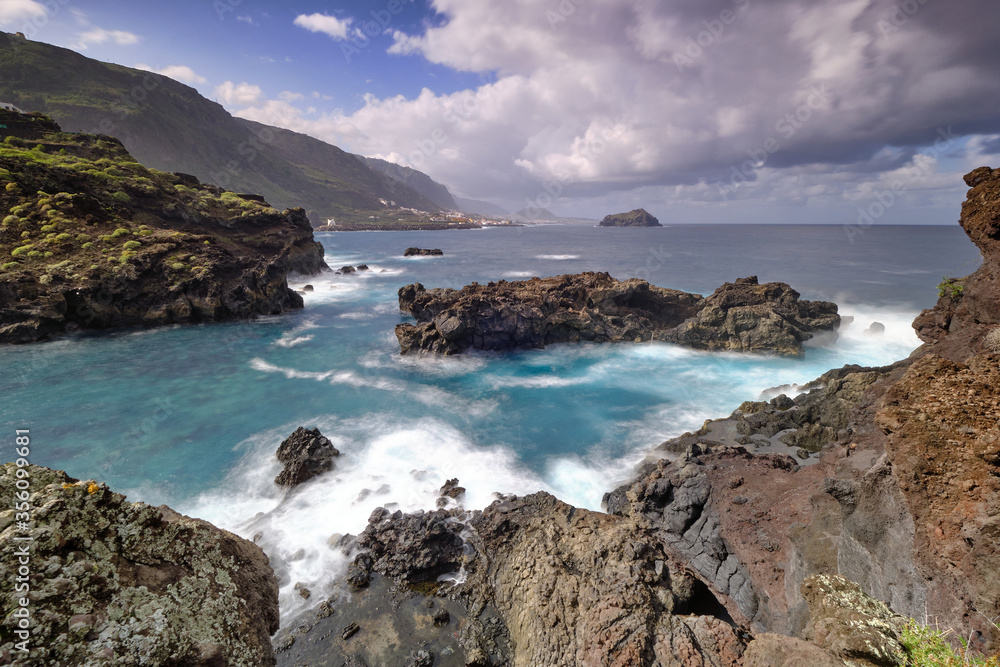 Guincho beach, near the city Garachico, Tenerife. Canary Islands. Spain Guincho beach, near the city Garachico, Tenerife. Canary Islands. Spain