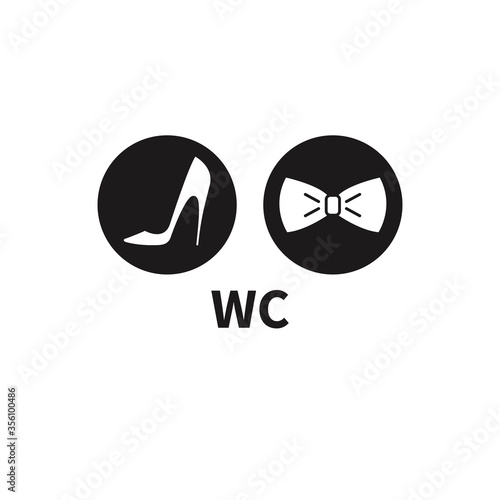 Unique icons for toilet, restroom, wc