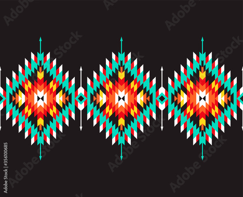 Tribal seamless colourful geometric border. Ethnic vector texture.Traditional ornament.