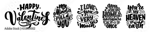 Set with slogans about love...