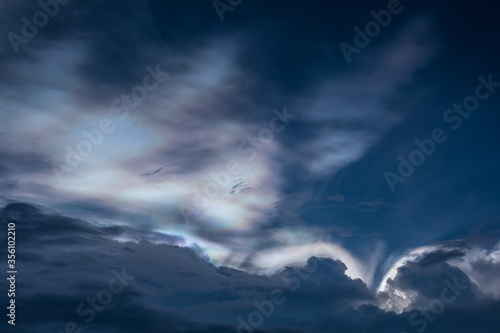 Close up Iridescence of color cloud.