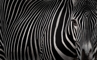 Fototapete Zebra Zebrahaut Muster in Schwarz Weiss  © Theodore