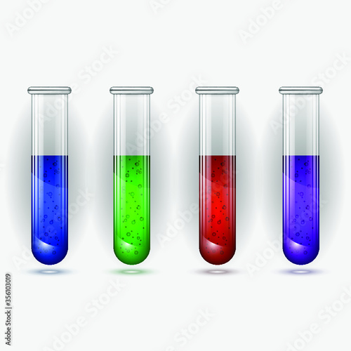 test tubes with colorful liquid
