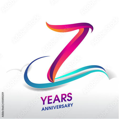 7th Years Anniversary celebration logo, birthday vector design.