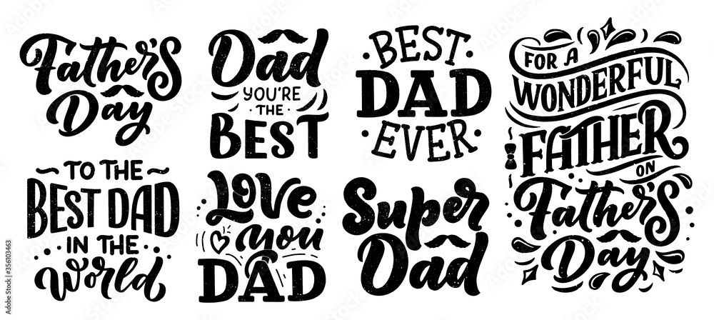 Lettering for Father's day greeting card, great design for any purposes. Typography poster. Vector illustration. Lettering for Father's day greeting card, great design for any purposes. Typography poster. Vector illustration.