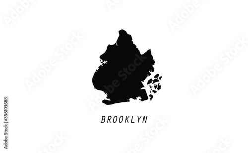 Brooklyn map New York city borough vector illustration 