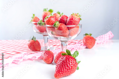 Arrangement with beautiful strawberries and accessories