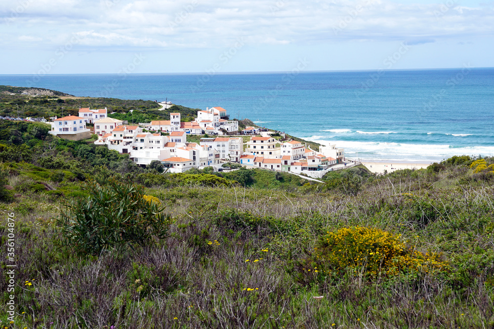 village of Odeceixe and beach at west coast of Algarve