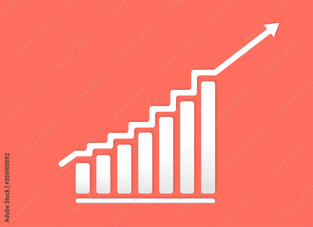 Success business symbol.Growth vector diagram with arrow going up ...