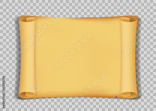 Antique paper scroll of parchment. Vector illustration.
