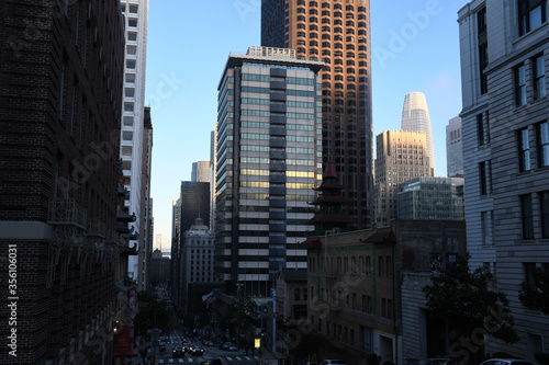 People drive in the steep streets of San Francisco, USA. San Francisco is the 4th most populous city in California 