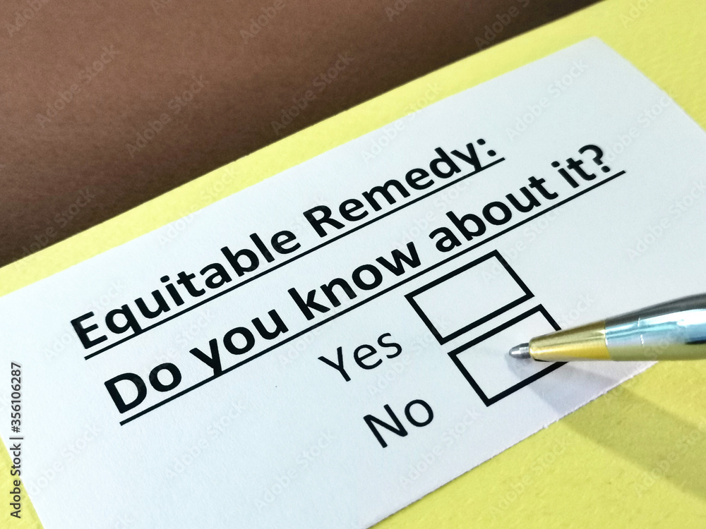 One person is answering question about equitable remedy. One person is answering question about equitable remedy.