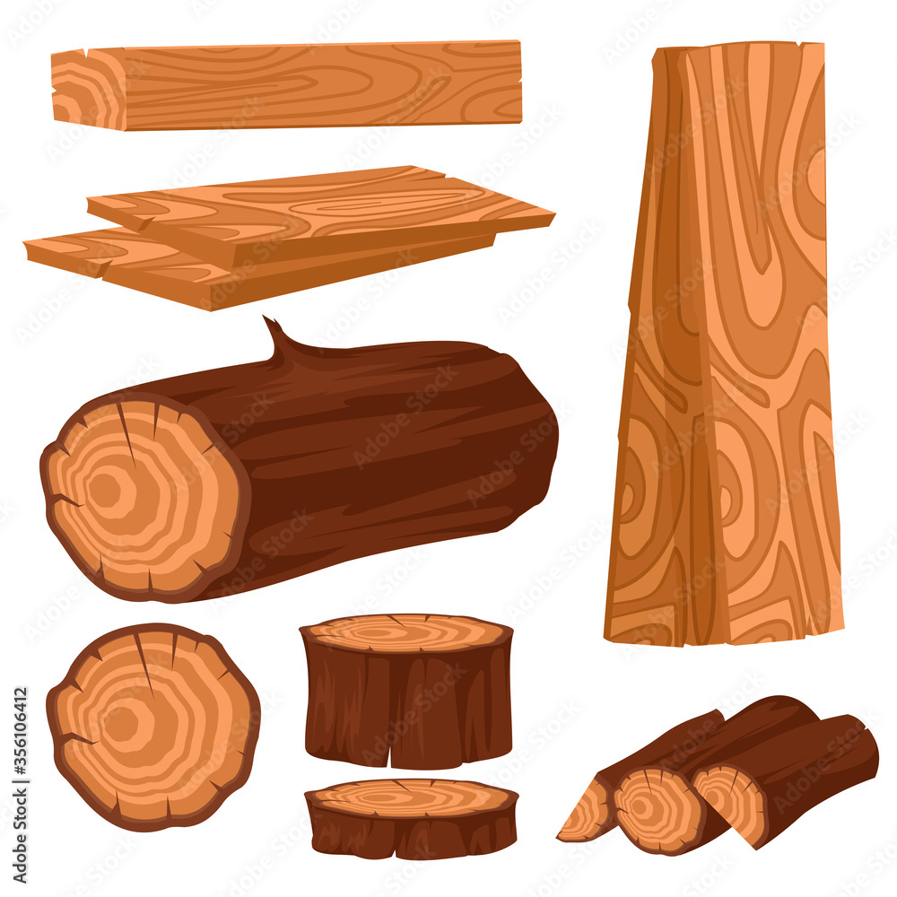 Cartoon Color Wood Industry Raw Materials Icons Set. Vector Stock Vector | Adobe Stock Cartoon Color Wood Industry Raw Materials Icons Set. Vector Stock Vector | Adobe Stock