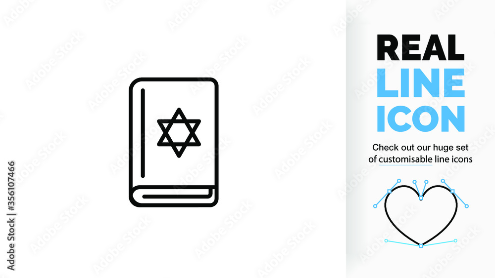 Editable line icon of the Tanakh Editable line icon of the Tanakh