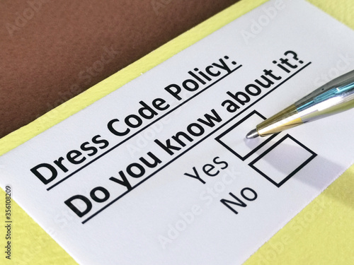 One person is answering question about dress code policy.