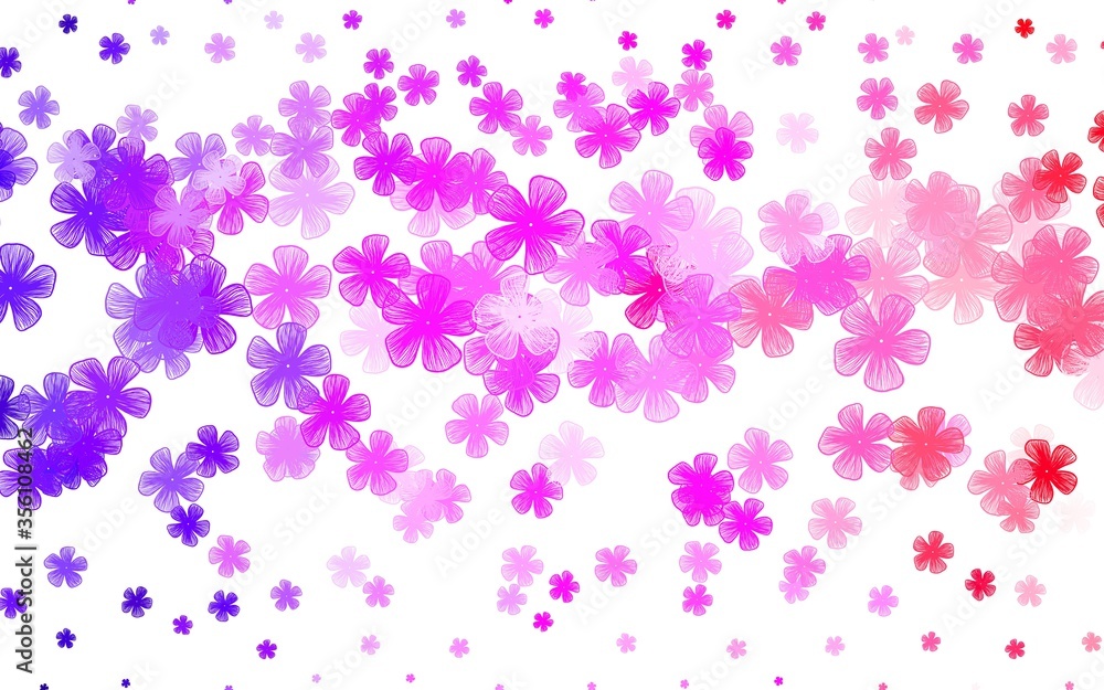 Light Purple, Pink vector natural pattern with flowers.
